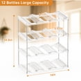 thumbnail image 4 of FOUKUS Water Bottle Organizer 4-Tier Stackable Holder – Fits 12 Large 40oz Tumblers Compatible with Stanley Cup, Modular Storage Rack – Clear Plastic Organizer for Cabinet, Kitchen, Pantry, Fridge, 4 of 6