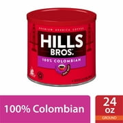 Hills Bros. Coffee 100% Colombian Ground Coffee, Dark Roast, 24 Oz