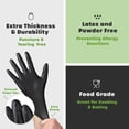 thumbnail image 3 of Guantes desechables, paquete cómodo, 100 unidades, nitrilo negro, L, 3 of 7