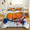 thumbnail image 2 of Move Over Cartoon Bedding Sets Full Basketball Duvet Cover Set Graffi Basketball Pattern Microfiber No Filling, 2 of 9