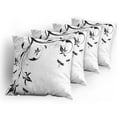 thumbnail image 5 of Ambesonne Dragonfly Throw Pillow Cover 4 Pack, Damask Curl Leaves, 24", Pale Grey Black White, 5 of 7