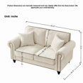 thumbnail image 6 of Chesterfield Chenille Sofa, Upholstered Cloud Couch with Rolled Arms and Nailhead Trim, 3+2 Seater Deep Seat Sofa for Living Room, Beige, 6 of 9