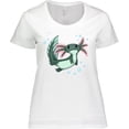 thumbnail image 3 of Inktastic Cute Axolotl Swimming with Bubbles Women's Plus Size T-Shirt, 3 of 5