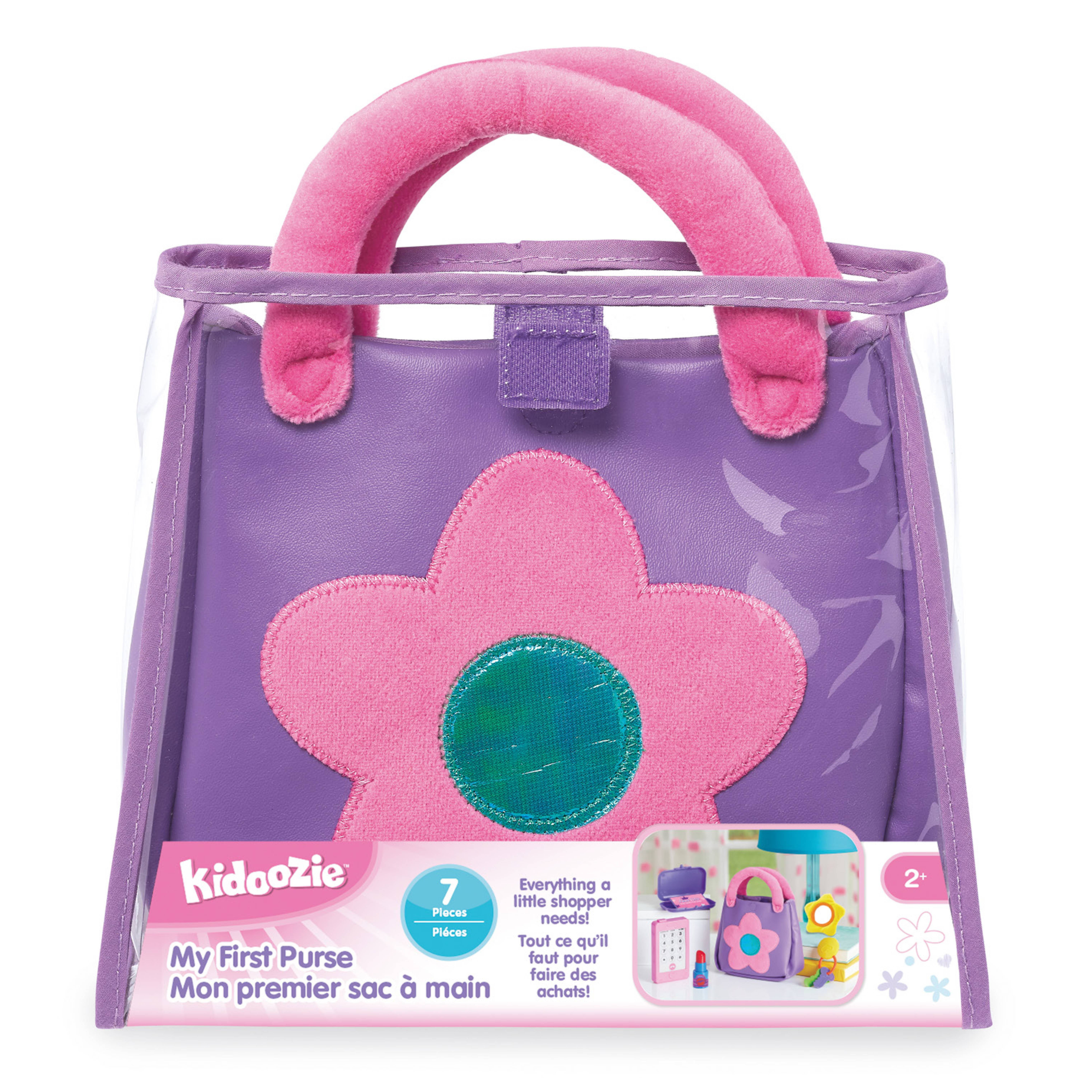 Kidoozie My First Purse - Pretend Play Toy Including Pretend Play Smart Phone, Keys, Mirror, Wallet, Credit Card and Lipstick; Ages 2+