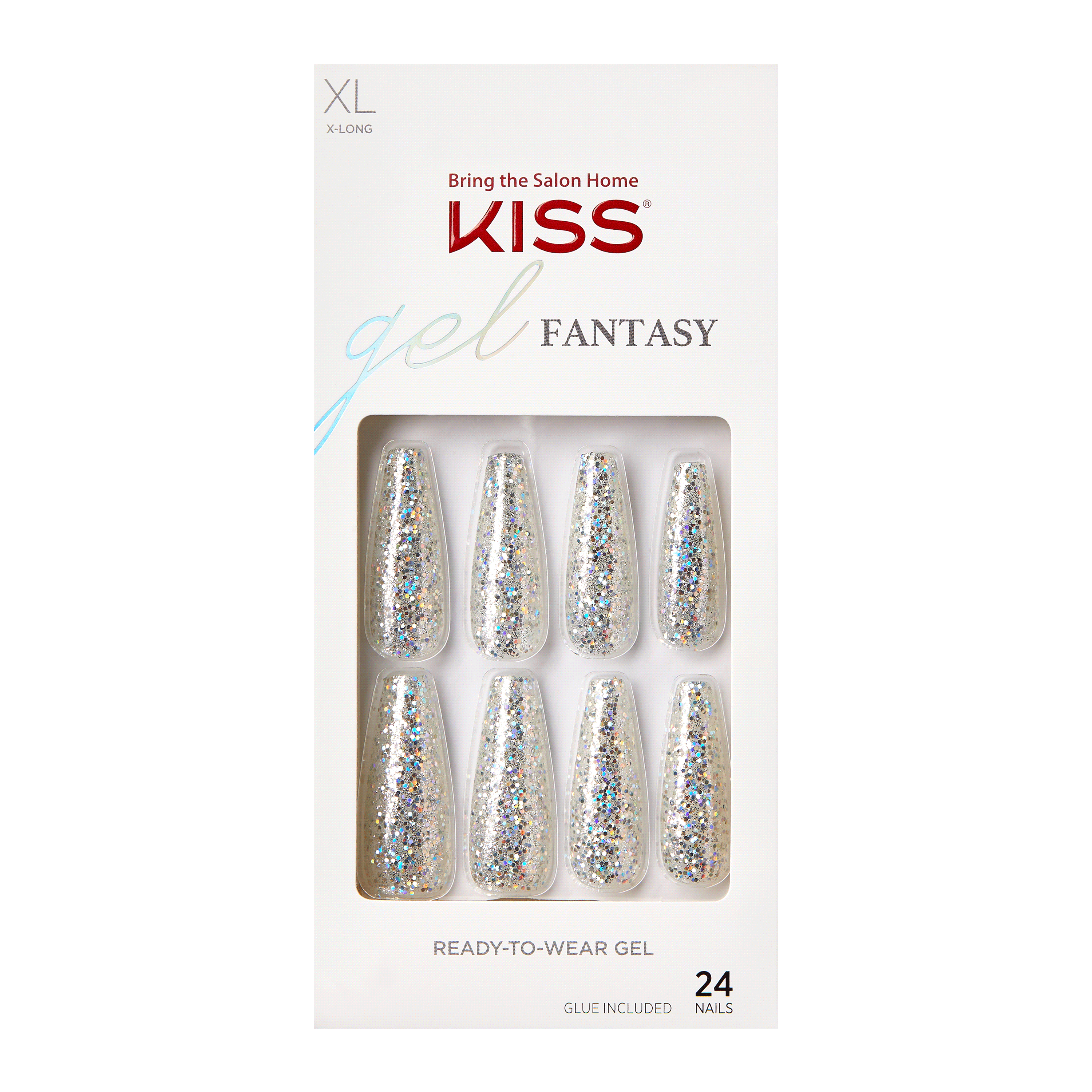 KISS Gel Fantasy Ready-to-Wear Fake Nails, Best Friend, 28 Count