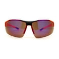 thumbnail image 2 of Mens Xloop 80s Color Mirror Half Rim Sport Plastic Sunglasses Orange Blue Mirror, 2 of 4