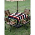 thumbnail image 5 of Square Outdoor Tablecloth with Umbrella Hole Red Navy Blue Striped Outside Table Cloth Waterproof Patio Table Cover Contemporary Minimalist Aesthetic Zipper Tablecloths for Picnic Camping 54x54 Inch, 5 of 8