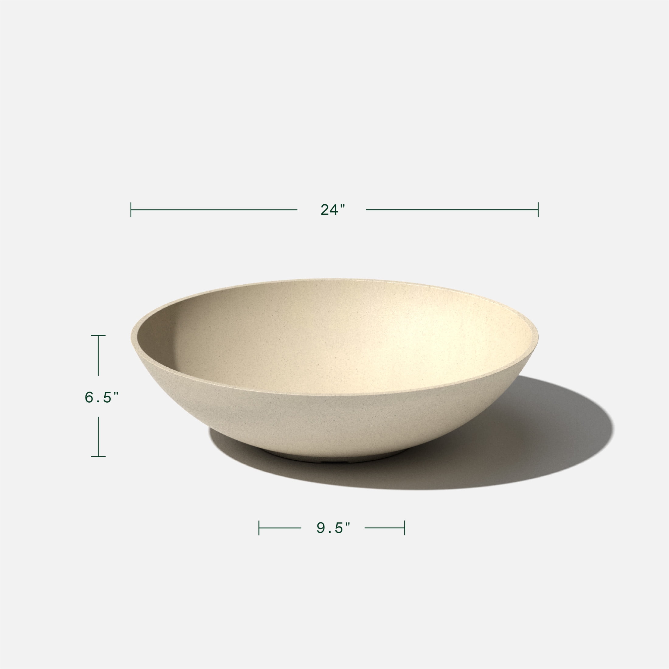 Veradek Mason Series Lane Bowl 24" Plastic-Stone Planter - Sand
