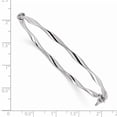 thumbnail image 2 of Beautiful Sterling Silver Rhod-plated Polished 3mm Twisted Hinged Bangle, 2 of 2