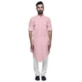 thumbnail image 3 of Atasi Asymmetrical Kurta Casual Button Down Shirt Cotton Casual Kurta Men, 3 of 5