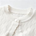 thumbnail image 3 of Dlentnea Girls Cardigan Sweater Kids Knit Cover up Button Cropped Tops Hollow out Long Sleeve Cardigans, 3 of 8