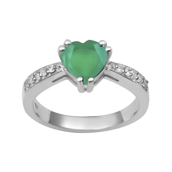 8 MM Green Onyx 925 Sterling Silver Solitaire Women Valentines Day Gifts Ring