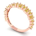 thumbnail image 2 of 0.98 ctw Wedding Band for Women - 14K Rose Gold Yellow Moissanite Stackable Eternity Ring, 2 of 6