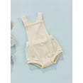 thumbnail image 4 of Douhoow 0-18M Baby Girls Sleeveless Romper Cute Solid Color Backless Strap Bodysuit, 4 of 9