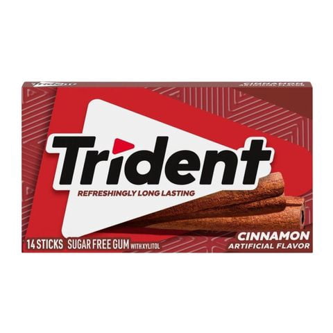 Trident Cinnamon Sugar-Free Chewing Gum, 12 Packs, 14 Sticks Each (168 Total)