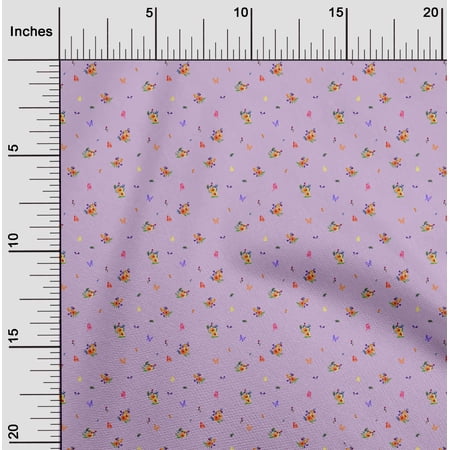 oneOone Cotton Silk Fabric Leaves|Insect & Flower Floral Print Fabric BTY 42 Inch Wide