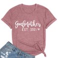 thumbnail image 2 of HONHUZH T Shirts,Women's Casual Loose Round Neck Shorts Sleeve Letter Print Top Blouse T-shirt, 2 of 3