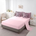 thumbnail image 5 of Manfei Pink Leopard Print Bow Letter E Twin Bedding Sets for Girls, Fashion Initial Bedding Comforter Set, Pink Reversible, 7pcs, 5 of 7