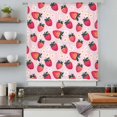 thumbnail image 5 of Strawberry Sheer Curtains 45 Inches Long, Pink Spring Summer Rustic Floral Fruit Light Filering Curtains, Breathable Simi Curtain Privacy Drapes for Kitchen Bathroom Small Window Treatment, 5 of 9