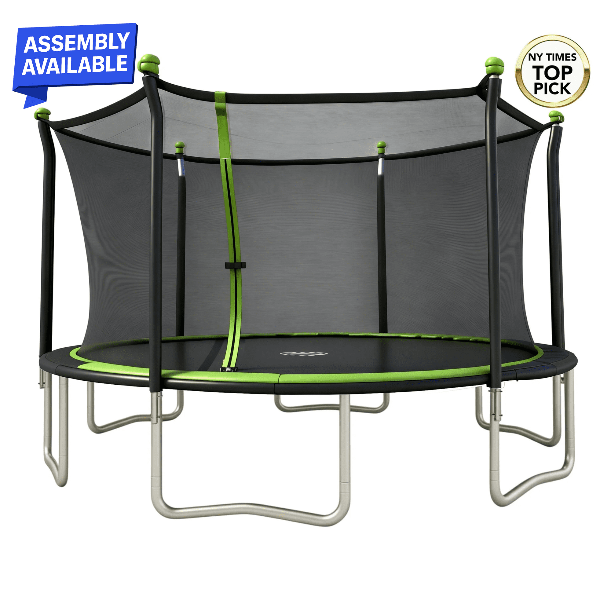 Sportspower BouncePro 14ft Trampoline Meets ASTM Safety Standards, Heavy-Duty Rust-Resistant Steel Frame, UV-Resistant Jump Mat & Safety Net
