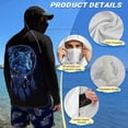 thumbnail image 4 of SEANATIVE Fishing Hoodie for Men, Sun Protective Running Shirt Mesh Face Mask Long Sleeve Top Hiking Rash Guard for Beach Fishing Outdoor Sports, L, Wolf Dream Catcher Print Black, 4 of 7