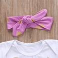 thumbnail image 5 of Qiylii Girl's 3Pcs Clothes Set,Short Sleeve Bodysuit+Muti-layer Shorts+Headband, 5 of 7