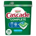 thumbnail image 1 of Cascade Complete Dishwasher Pods, Dishwasher Detergent, Dish Detergent Tabs Tablets, Fresh 90tabs, 1 of 9