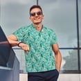thumbnail image 4 of Honeii Alapaca in Boho print Polo Shirt, a classic short-sleeved, button-down golf shirt designed for menSmall, 4 of 6