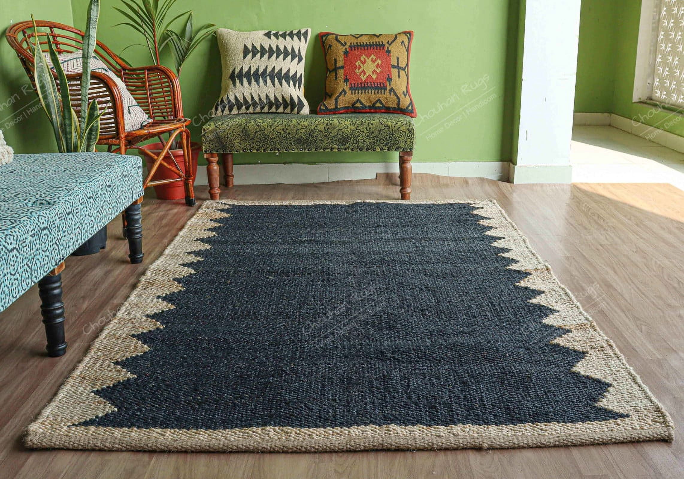 Chouhan Rugs Natural Jute Hemp Rug Bohemian Rug Decor Rug Handwoven Rug Custom Rug Decorative Rug