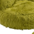thumbnail image 6 of Modern Faux Fur Lazy Accent Chair with Ottoman for Bedroom, Comfy Plush Bean Bag Single Sofa Chair with Cushion for Living Room, Dorm, Apartment, Olive, 6 of 9