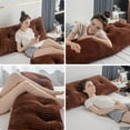 thumbnail image 6 of Large Triangular Headboard Wedge Bed Rest Reading Pillow Backrest Positioning Support Bolster Cushion with Removable Cover (Brown, Queen: 59x8x20 Inches), 6 of 16