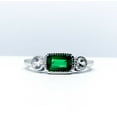 thumbnail image 5 of HeartsAndYou 1ct Natural Green Emerald Moissanite Three Stone Women Ring 14k SOLID White Gold, 5 of 9