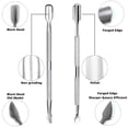 thumbnail image 3 of Cuticle Nipper with Cuticle Pusher - Green Cuticle Trimmer Stainless Steel Cuticle Clipper Cutter Nail Cuticle Remover Tools for Fingernails and Toenails-Silver, 3 of 6