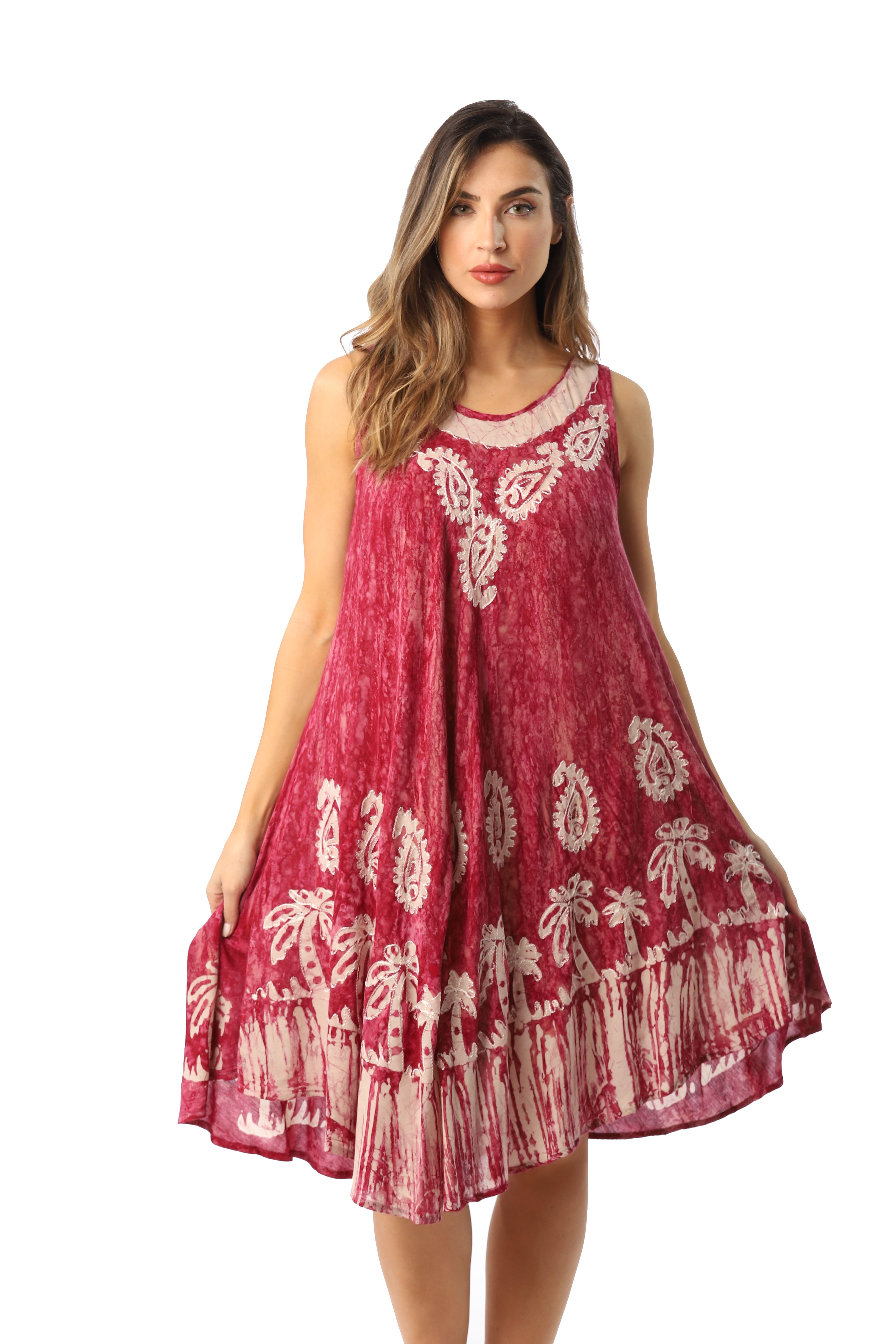 Riviera Sun Riviera Sun Rayon Crepe Marble Sleeveless Umbrella Dress