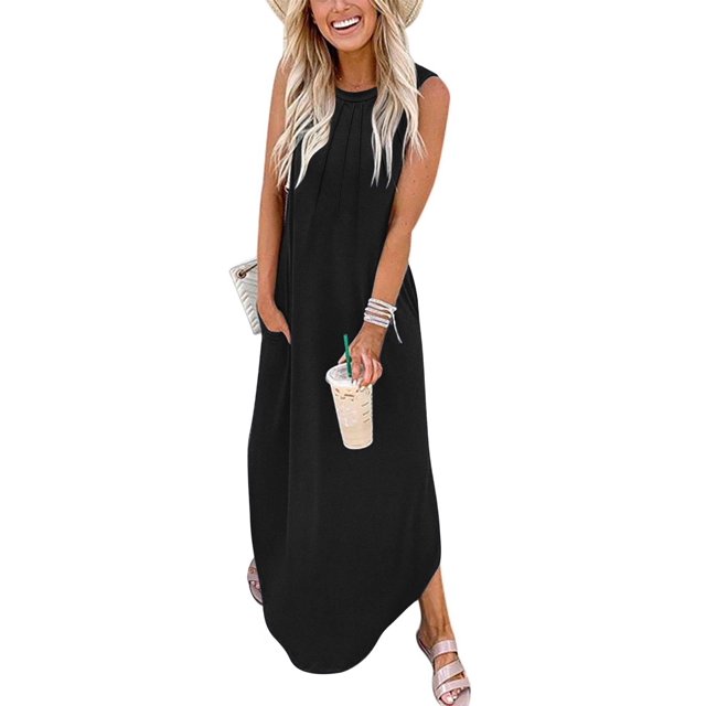 Vestido de verano Zeagoo vestido maxi casual holgado para mujer