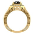 thumbnail image 3 of Large Black Diamond Engagement Ring 14K Gold Halo Rings for women 8.00 mm 6.85 carat, 3 of 5