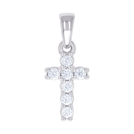 925 Sterling Silver Womens 0.22ct Moissanite Cross Religious Charm Pendant Necklace 17x7mm Wide Pendant for Women