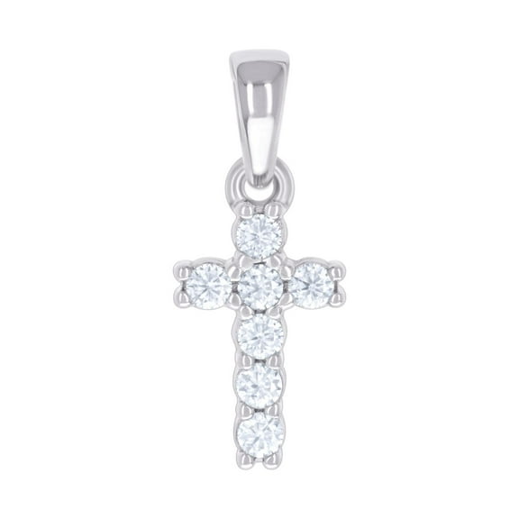 925 Sterling Silver Womens 0.22ct Moissanite Cross Religious Charm Pendant Necklace 17x7mm Wide Pendant for Women
