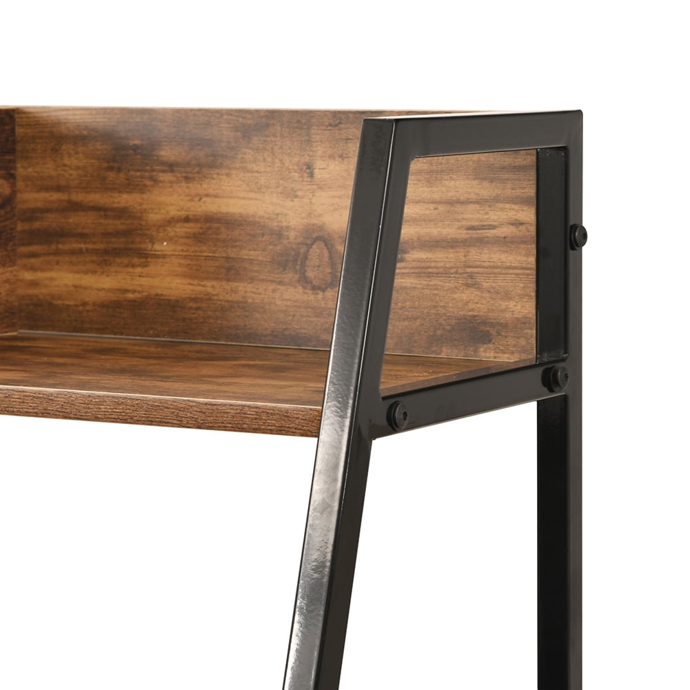 Kepooman Multi-Layer Computer Desk with Storage Rack, Studying Writing Table for Home Office, Vintage Burnt Wood Grain Kepooman Multi-Layer Computer Desk with Storage Rack, Studying Writing Table for Home Office, Vintage Burnt Wood Grain