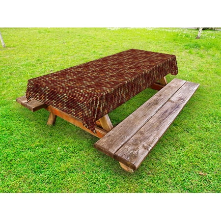 

Grunge Outdoor Tablecloth Brick Wall with Earthy Colors Architecture Themed Abstract Digital Illustration Decorative Washable Fabric Picnic Tablecloth 58 X 120 Inches Multicolor by Ambesonne