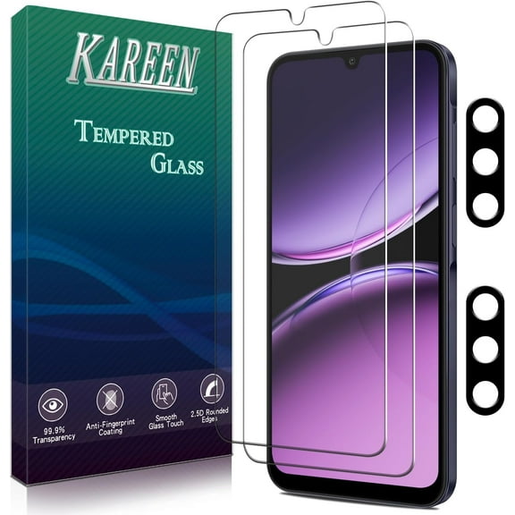 2 2 Pack Screen Protector for Samsung Galaxy A26 5G Tempered Glass Film with Camera Lens Protector, 9H Hardness, Anti Scratch, Bubble Free, Case Friendly
