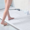 thumbnail image 4 of LACKUST Snap-Together Interlocking Drainage Mat Non-Slip Shower Floor Tiles Waterproof PVC Garage Workshop Bathroom Patio 10 Pack 11.8x11.8 Inch, 4 of 8