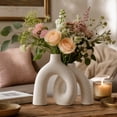 thumbnail image 4 of Cream White Decorative Vase Set - Modern Nordic Boho Style Vases Home Decor, Matte Ceramic Decorations for Living Room Shelf Bookshelf Mantle Entryway Table, 4 of 6