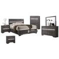 thumbnail image 1 of Gray and Silver Wood 6pc Cal King Set with Jewelry Storage Drawers, 1 of 10