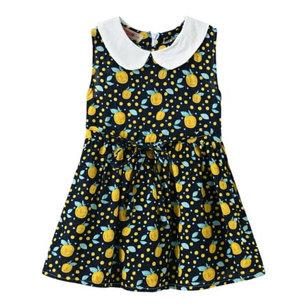

Flower Girl Dress Sleeveless Casual Dress Casual Print Black 130