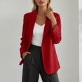 thumbnail image 2 of AWZXDE Blazer Décontracté à Manches Longues pour Femmes Sans Boutons Sans Poches Ajusté Veste de Bureau à la Mode pour un Style Quotidien Intelligent Rouge,TTG, 2 of 5