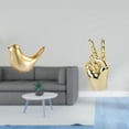 thumbnail image 2 of Figura de pájaro, estatua de animal dorada, escultura, adornos con gestos de la mano, decoración moderna de resina para oficina, estudio, hogar, bibli, 2 of 8