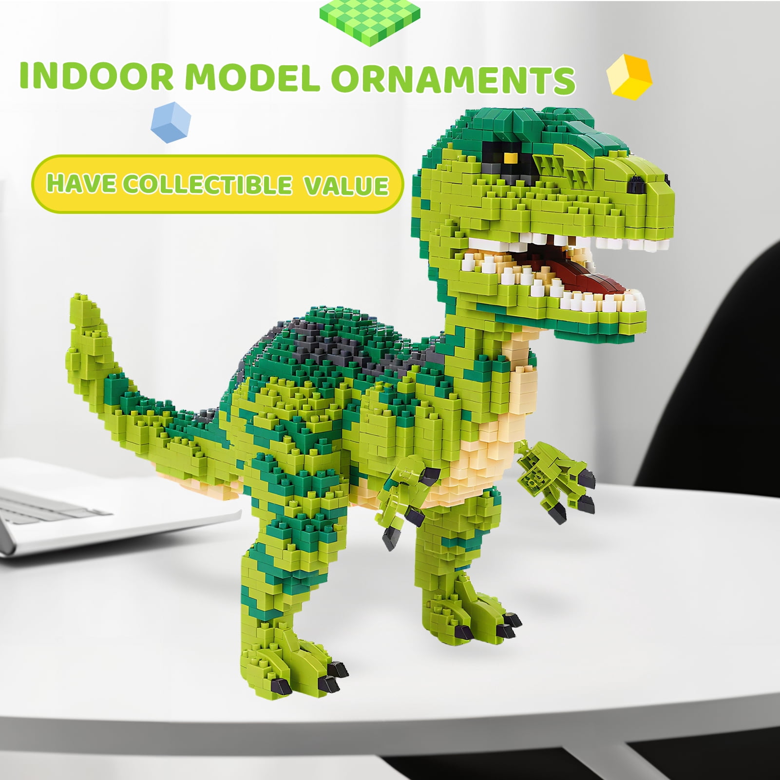 Leimao Dinosaur Micro Building Blocks, 1457pcs Velociraptor Tyrannosaurus Rex DIY Mini Diamond Blocks Bricks Toy for Boys Age 8-12,14+ Teens Adults