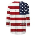 thumbnail image 4 of Odbmxy Womens Plus Tees American Flag 3/4 Sleeve Fourth of July Tops for Women Holiday Loose Blue Patriotic Summer Leisure Tops, 4 of 5
