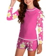 thumbnail image 2 of ITSAME Girls Swimsuit Set, Sun Protection with Chest Pad Quick-Dry Seaside Split Swimwear 2-Piece Pink Size 16, 2 of 9